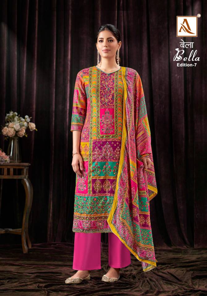 Bella 7 By Alok Suits Pure Muslin Printed Wholesale Dress Material In India

